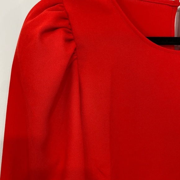 H&M True Red Puff Sleeve Dress - Picture 3 of 6